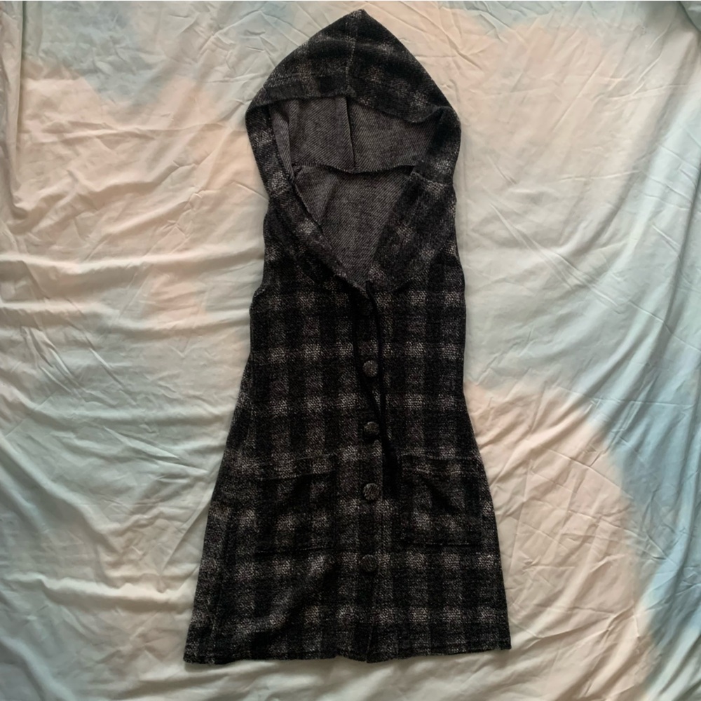 Super Unique Mini Dress with Hood, Buttons, and Pockets